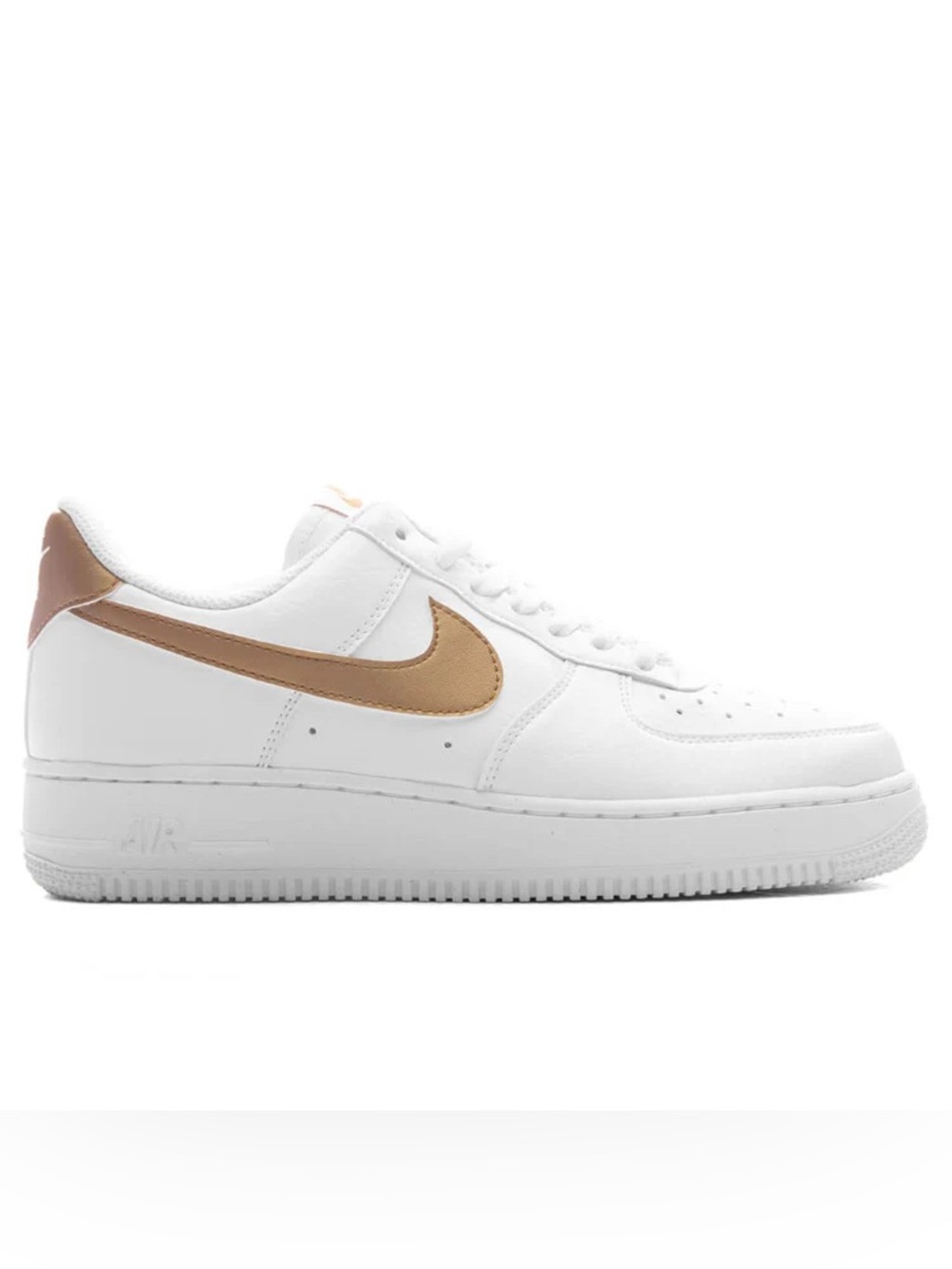 Size 7.5 W Nike Air Force 1 Low '07 Next Nature White / Metallic Gold DC9486-114
